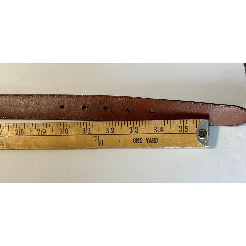Coach Vintage Black Italian Calfskin Leather Belt 32 80cm Solid Brass Italy 3701